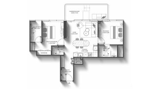 Планировка квартиры 2 спальни в ЖК REEF 998 Residences № 11012
